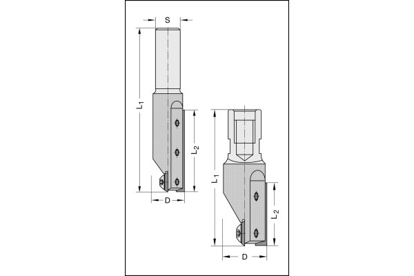 Wendeplatten-Nutfräser Z1+1 HW mit WP- Einbohrschneide