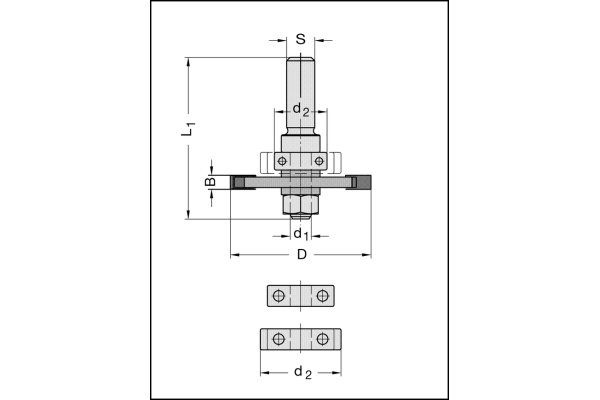 Flachdübelfräsersatz Z2 HW