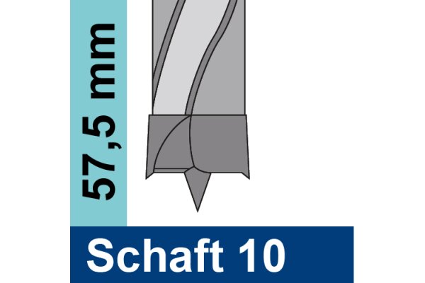 Gesamtlänge 57,5mm Schaft 10mm-EN