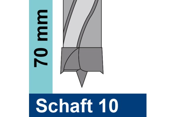 Gesamtlänge 70mm Schaft 10mm-EN