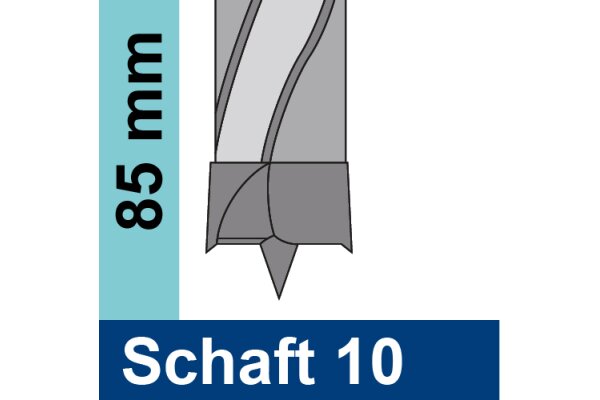Gesamtlänge 85mm Schaft 10mm-EN