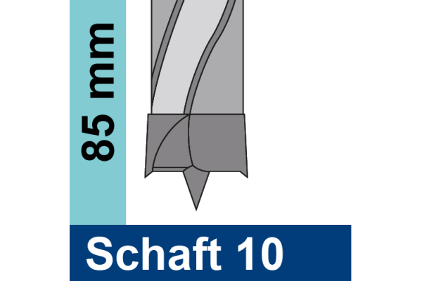 Gesamtlänge 85mm Schaft 10mm