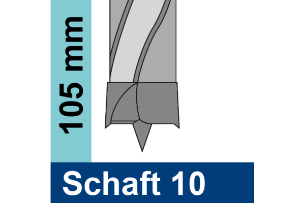 Gesamtlänge 105mm Schaft 10mm