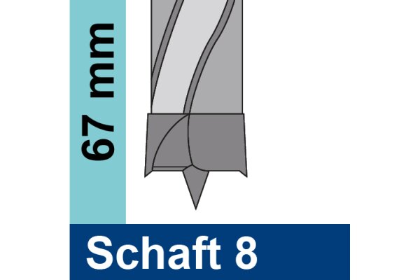 Gesamtlänge 67mm Schaft 8mm-EN