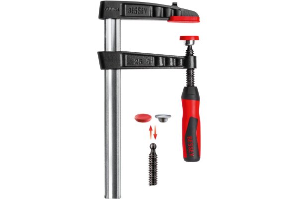 Temperguss-Schraubzwinge mit 2K-Griff TG-2K EN