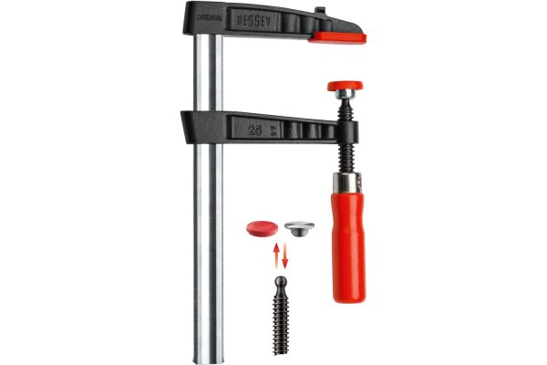 Temperguss-Schraubzwinge mit Holzgriff TG EN