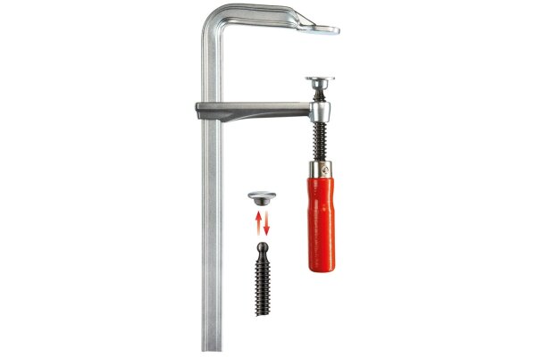 Ganzstahl-Schraubzwinge mit Holzgriff GZ