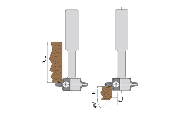 Wechselmesser Abrund-Fasefräser 2mm - 5 mm / 45° Fase