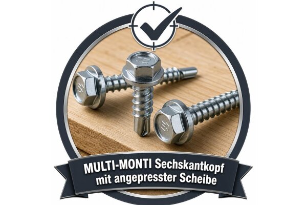 MULTI-MONTI Sechskantkopf mit angepresster Scheibe