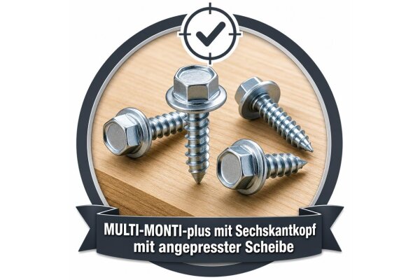 MULTI-MONTI-plus mit Sechskantkopf mit angepresster Scheibe
