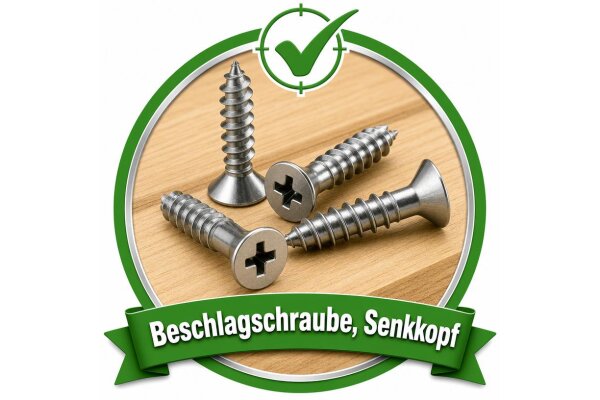 Beschlagschraube, Senkkopf