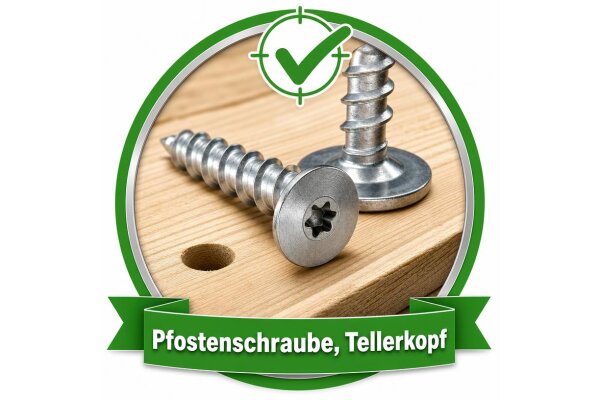 Pfostenschraube, Tellerkopf