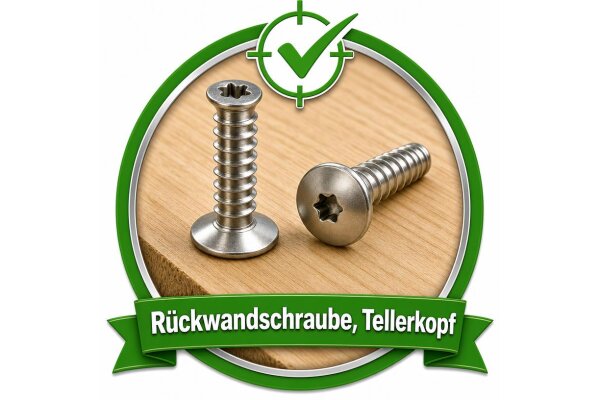 Rückwandschraube, Tellerkopf