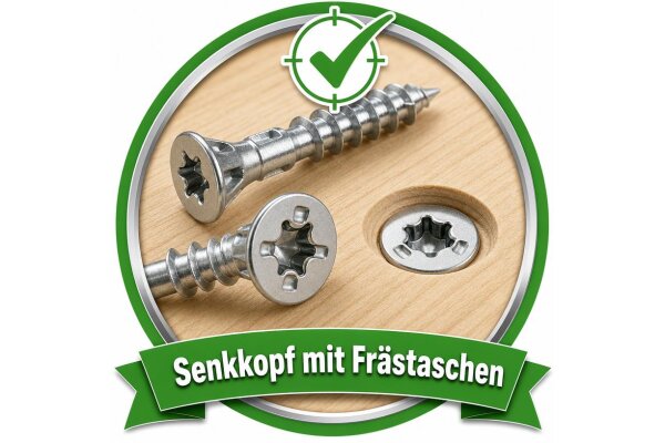 Senkkopf mit Frästaschen