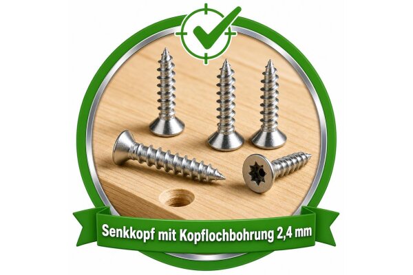 Senkkopf mit Kopflochbohrung 2,4 mm