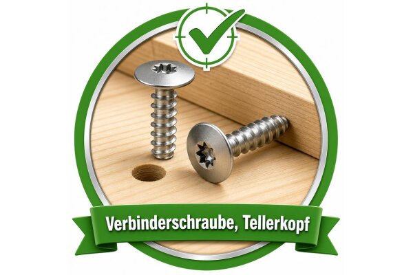 Verbinderschraube, Tellerkopf