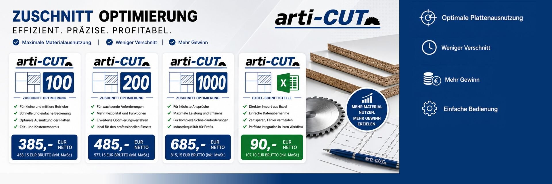 artiCUT Zuschnittsoftware