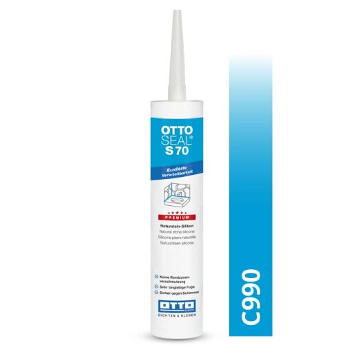 Otto Natural stone silicone adriablue C990 glossy "OTTOSEAL S70" Premium 300 ml Cartridge