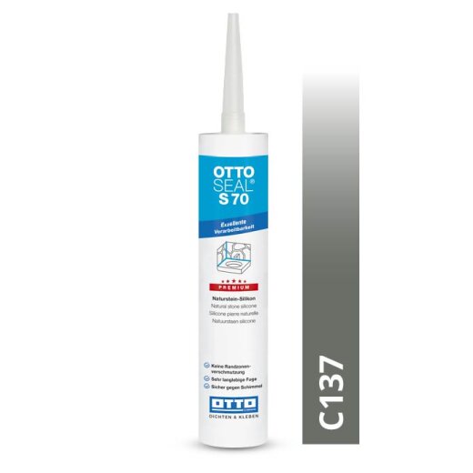 Otto Natural stone silicone anthracite grey C137 glossy "OTTOSEAL S70" Premium 300 ml Cartridge