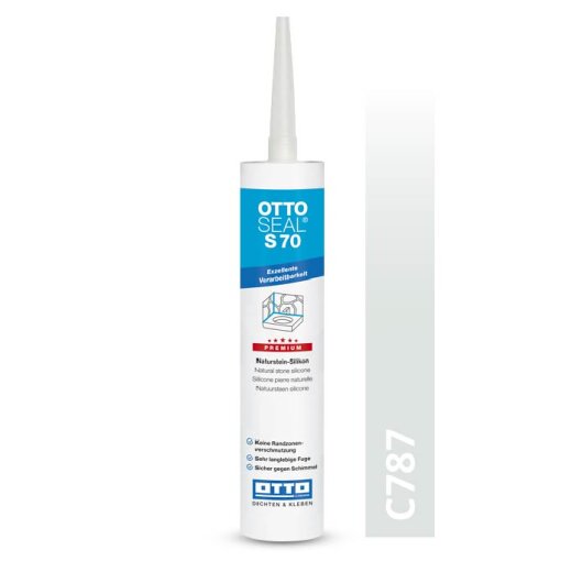 Otto Naturstein - Silikon flashgrau C787 glänzend "OTTOSEAL S70" Premium 300 ml Kartusche