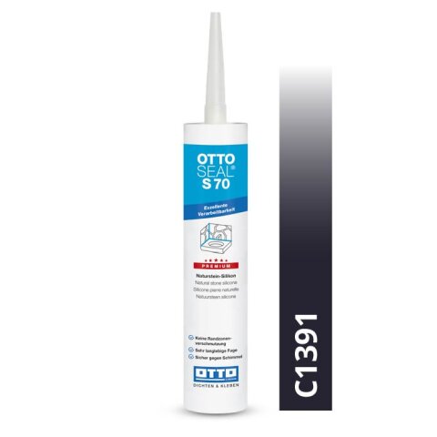 Otto Natural stone silicone graphite black C1391 glossy...