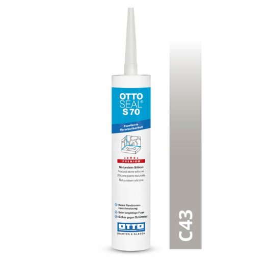 Otto Naturstein - Silikon manhattan C43 glänzend "OTTOSEAL S70" Premium 300 ml Kartusche