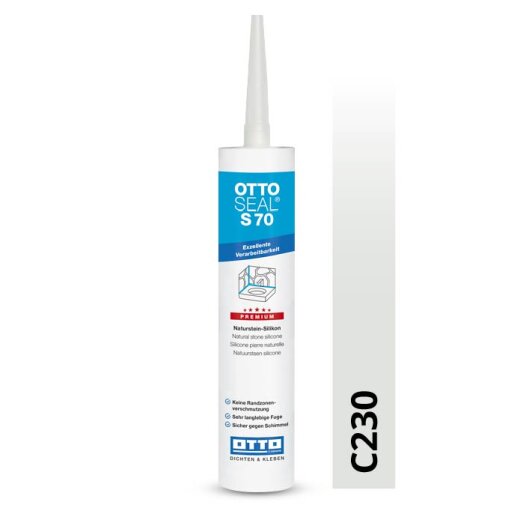 Otto Naturstein - Silikon nebel C230 glänzend "OTTOSEAL S70" Premium 300 ml Kartusche