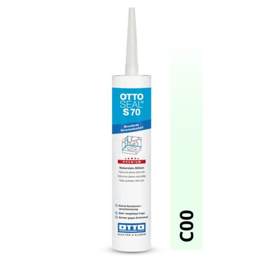 Otto Naturstein - Silikon transparent C00 glänzend "OTTOSEAL S70" Premium 300 ml Kartusche