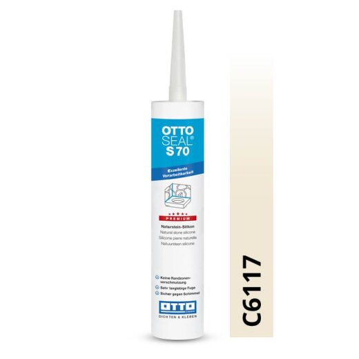 Otto Naturstein - Silikon matt jasmin C6117 matt "OTTOSEAL S70" Premium 300 ml Kartusche