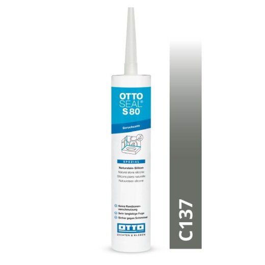 Otto Naturstein - Silikon anthrazitgrau C137 glänzend "OTTOSEAL S80" geruchsarme 310 ml Kartusche