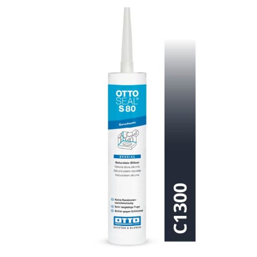 Otto Naturstein - Silikon matt anthrazit C1300 matt "OTTOSEAL S80" geruchsarme 310 ml Kartusche