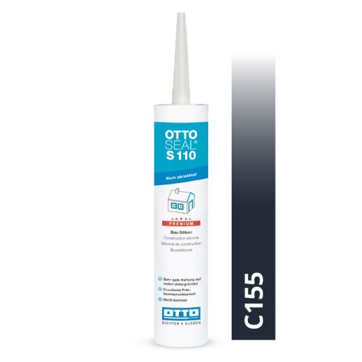 Otto Bau-Silikon anthrazit C155 matt "OTTOSEAL S110" Premium 310 ml Kartusche