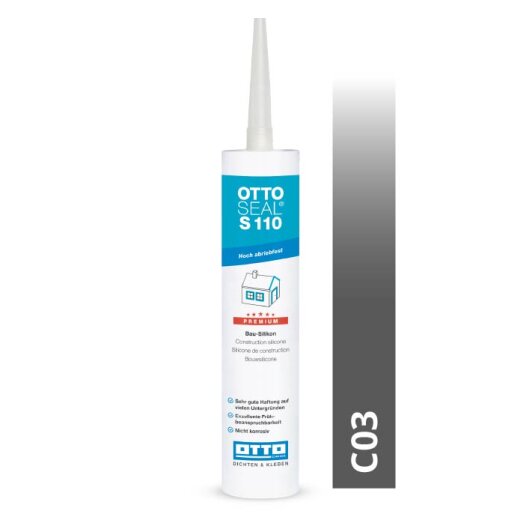 Otto construction silicone dark grey C03 matt "OTTOSEAL S110" premium 310 ml Cartridge