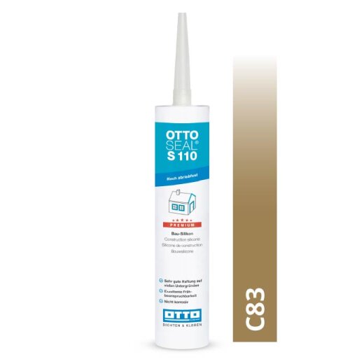 Otto Bau-Silikon eiche dunkel C83 matt "OTTOSEAL S110" Premium 310 ml Kartusche