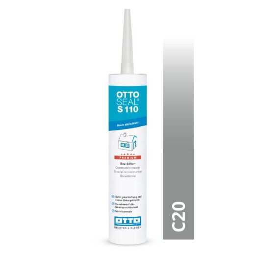 Otto Bau-Silikon hellgrau C20 matt "OTTOSEAL S110" Premium 310 ml Kartusche