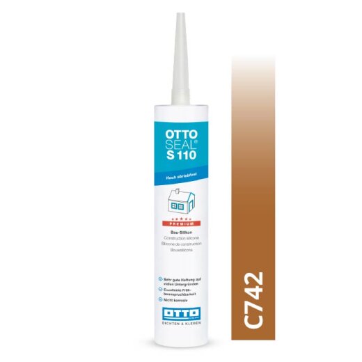 Otto construction silicone chestnut C742 matt "OTTOSEAL S110" premium 310 ml Cartridge