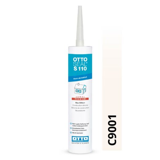 Otto Bau-Silikon RAL 9001 C9001 matt "OTTOSEAL S110" Premium 310 ml Kartusche