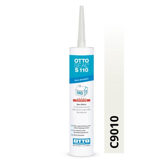Otto Bau-Silikon RAL 9010 C9010 matt "OTTOSEAL S110" Premium 310 ml Kartusche