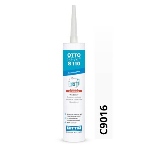 Otto Bau-Silikon RAL 9016 C9016 matt "OTTOSEAL S110" Premium 310 ml Kartusche