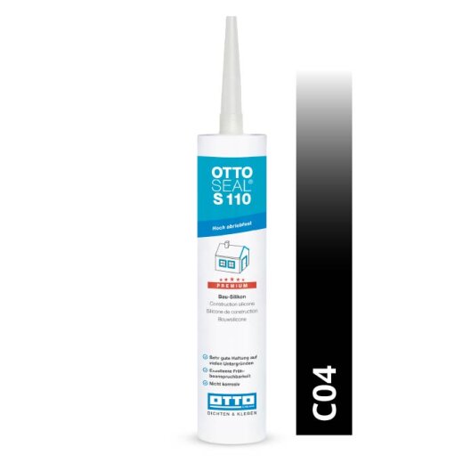 Otto construction silicone schwarz C04 matt "OTTOSEAL S110" premium 310 ml Cartridge
