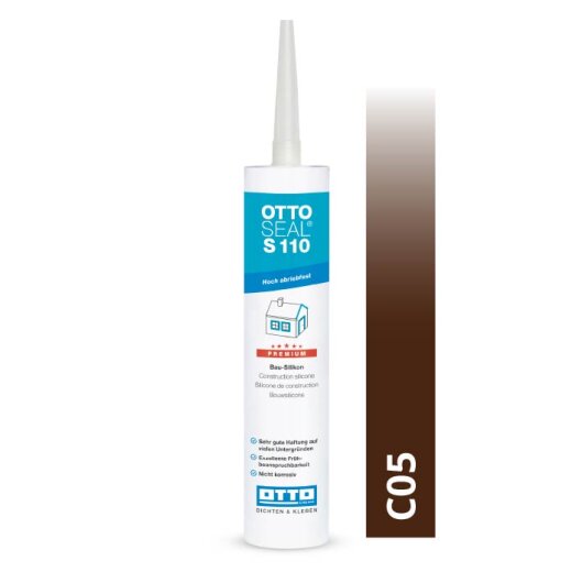 Otto Bau-Silikon braun C05 glänzend "OTTOSEAL S110" Premium 310 ml Kartusche