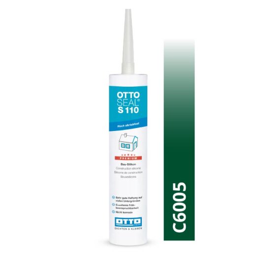 Otto Bau-Silikon RAL 6005 C6005 glänzend "OTTOSEAL S110" Premium 310 ml Kartusche