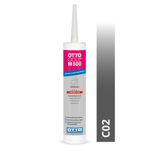 Otto hybrid adhesive grey C02 "OTTOCOLL® M500" 310ml Cartridge
