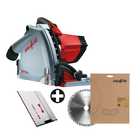 Mafell Tauchsäge MT 55 cc Fan-Set im T-MAX mit Extra Sägeblatt + F 160 Schiene