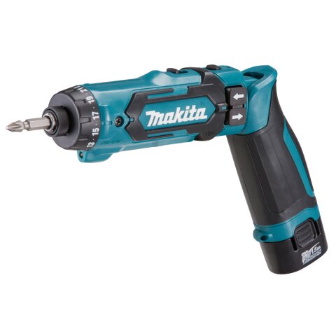 Makita DF012DSE Akku-Knickschrauber 7,2V, 2 Akkus +...