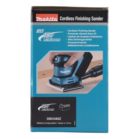 Makita DBO480Z  Akku-Schwingschleifer 18V (ohne Akku, ohne Ladegerät) EN