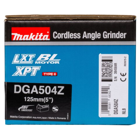 Makita DGA504Z Akku-Winkelschleifer 18V (ohne Akku, ohne Ladegerät) EN