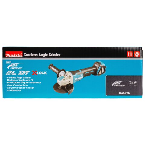 Makita DGA519Z Akku-Winkelschleifer 18V (ohne Akku, ohne Ladegerät) EN