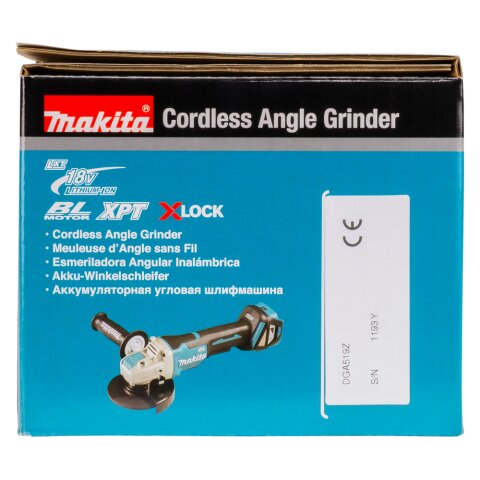 Makita DGA519Z Akku-Winkelschleifer 18V (ohne Akku, ohne Ladegerät) EN