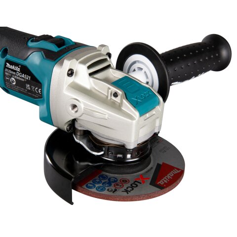 Makita DGA521ZX1 Akku-Winkelschleifer 18V mit Schiebeschalter (ohne Akku, ohne Ladegerät) EN